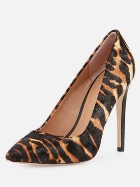 Halston Heritage Shirley Leopard-Print Calf Hair Stiletto Pumps